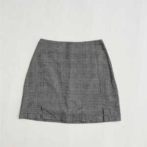 Brandy Melville John Galt Grey Plaid Mini Skirt
